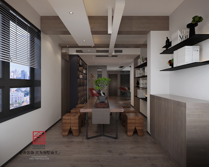 榮盛華府190平米現(xiàn)代極簡(jiǎn)風(fēng)格裝修-茶室