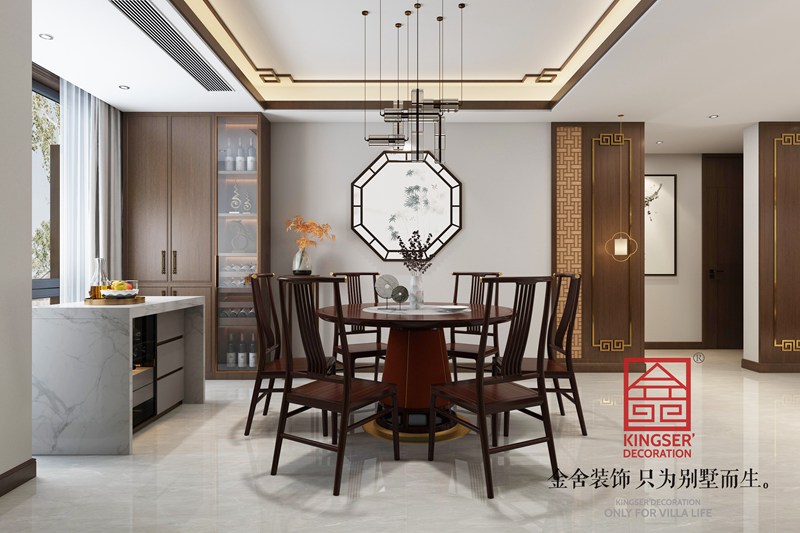 漢王府160㎡頂躍裝修新中式風(fēng)格效果圖