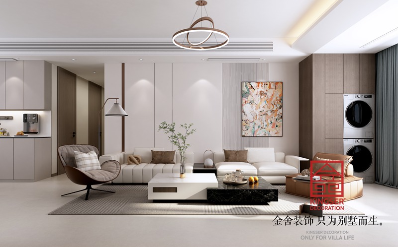 盛邦九號院現(xiàn)代簡約風格客廳裝修設(shè)計