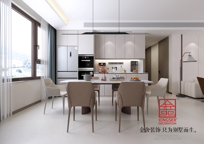 盛邦九號院現(xiàn)代簡約風格餐廳裝修設(shè)計